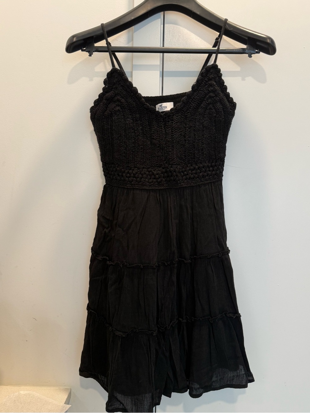 Hollister Black Crochet Bodice Mini Dress